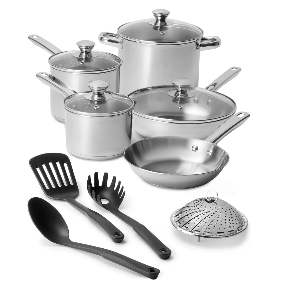 H2324 Tools of the Trade Stainless Steel 13 Piece Cookware Set