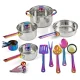 H2318 Mainstays Iridescent Stainless Steel 20-Piece Cookware Set