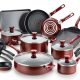 H2307 T-Fal Easy Care 20 Piece Non-Stick Dishwasher Safe Cookware Set, Red